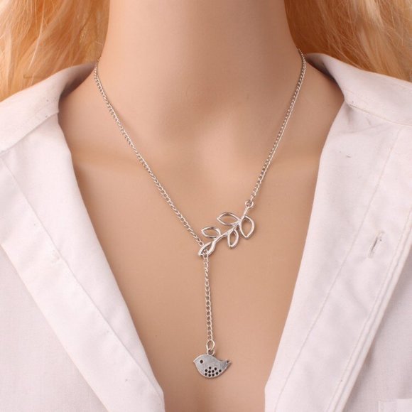 Jewelry - Necklace Woman Geometric Drop Bird And Leaf Bar Jewelry Trendy